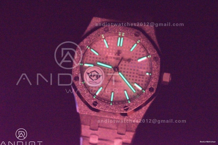 White Affordable Frosted Oak Edition Dial Bracelet 37mm On SS Super SS 15454 1:1 APSF Royal Textured SA3120 Best 1033 Clone 0920